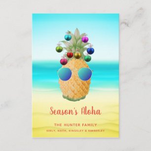 Invitación Piña de Navidades de la temporada de Aloha Tarje