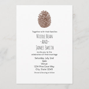 Invitación Piña Elegante Sencilla Boda Rústica de Campo