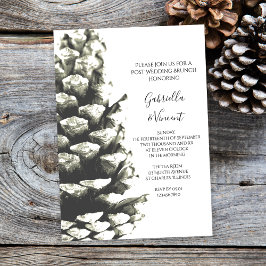 Invitación Piña Natural en Poste Blanco Brunch de Boda