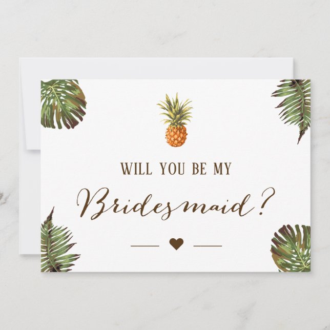 Invitación Piña Tropical Serás Mi Novia (Anverso)