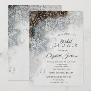 Invitación Piñas, Copos de Nieve Despedida de Soltera