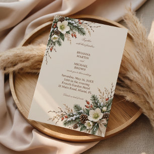 Invitación Piñas, Escaramujos y Flores Silvestres