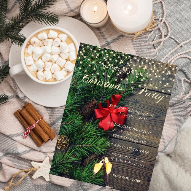 Invitación Piñas, Vidrio, Madera  Fiesta de Navidad de la Com (Subido por el creador)