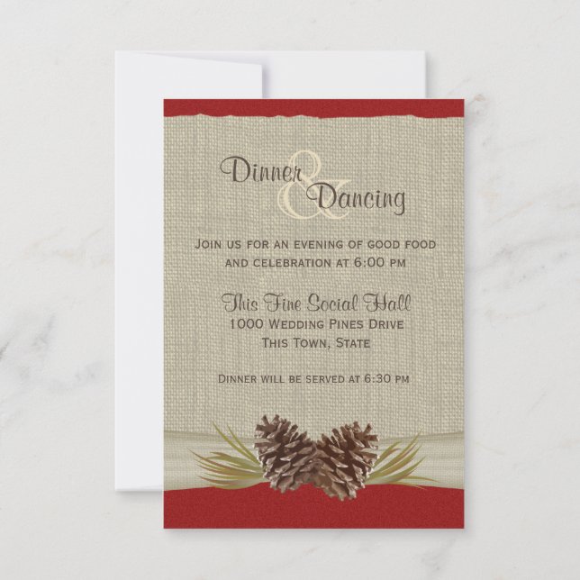 Invitación Piñas y Arpillera Recepción Roja (Reverso)