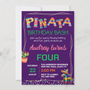 Invitación Pinata Birthday Bash