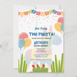 Invitación Pinata de segundo cumpleaños de Time Tw