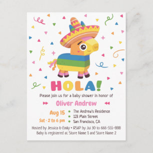 Invitación Piñata Linda Confeti Hola Fiesta Cumpleaños