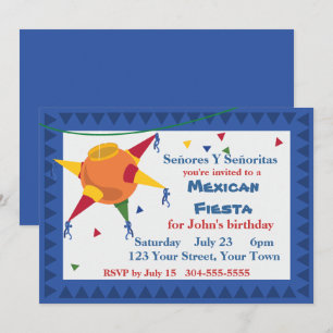 Invitación Pinata Mexicana Fiesta Fiesta