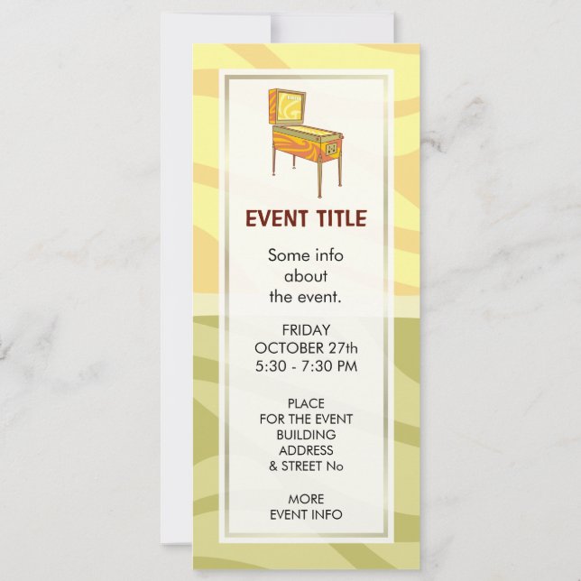 Invitación Pinball Machine (Reverso)