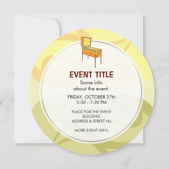 Invitación Pinball Machine (Reverso)