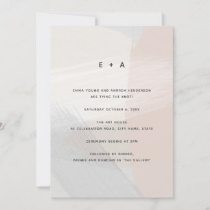 Invitación Pincel de arte abstracto moderno provoca Boda de R