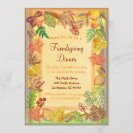 Invitación Pincel de filiación de otoño para Acción de Gracia