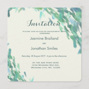 Invitación Pincel impresionista acaricia mar boda moderno