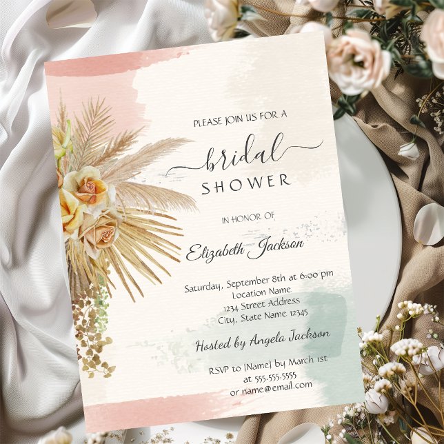 Invitación Pincelada, Boda Bohemio de Flores  (Subido por el creador)