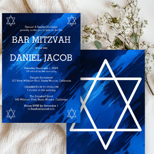 Invitación Pinceles azules estrellas Personalizado BAR BAT MI