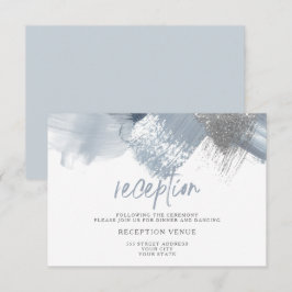 Invitación Pinceles de Moda azul turbio