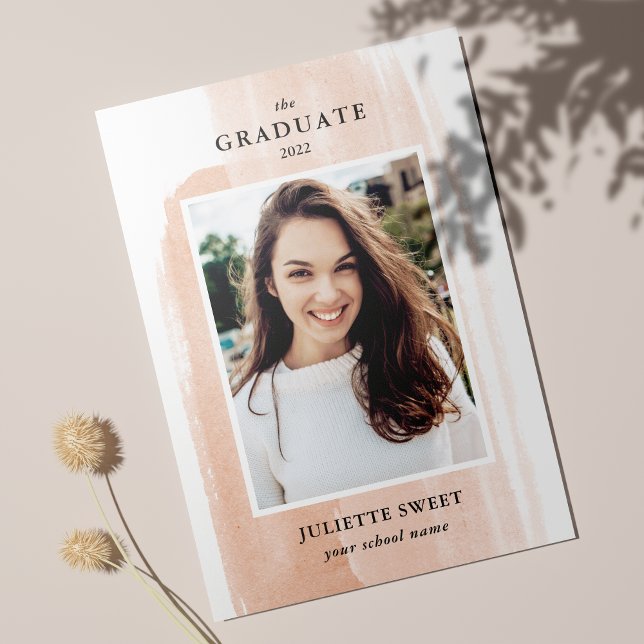 Invitación Pinceles | Graduación de Peach Photo Girly (Subido por el creador)
