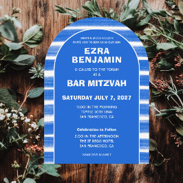 Invitación Pinceles Rayas Personalizado Bar Bat Mitzvah Arche