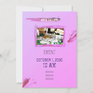 Invitación Pinceles rosas amistosos Mantienen el arte dibujad