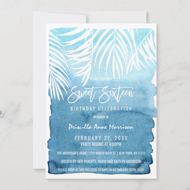 Invitación Pinceles sencillos y modernos de la Marina Azul do (Anverso)