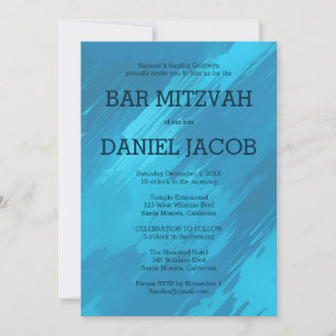 Invitación Pinceles verde azulados Personalizado BAR BAT MITZ