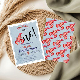 Invitación Pinch Me, I'm One Lobster Boy 1st Birthday