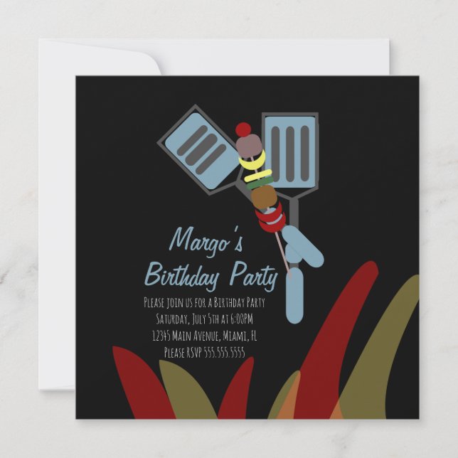 Invitación Pinchos de verano en cumpleaños en el parque    (Anverso)