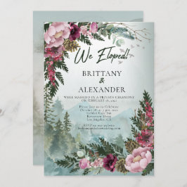 Invitación Pine Forest Burgundy Dusty Rosa Elopement