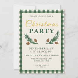Invitación Pine Needle Lane Christmas Party - Deep Pine Green