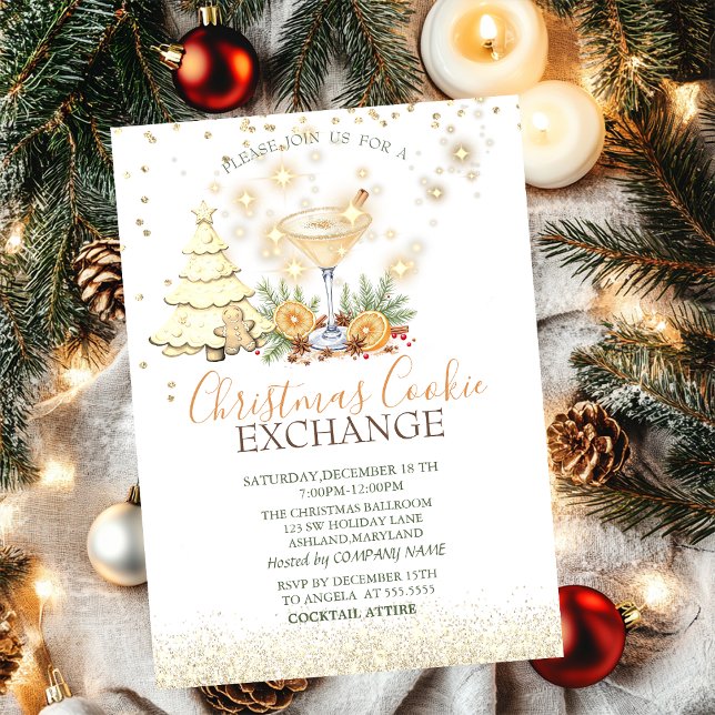 Invitación  Pine Tree Gingerbread Cookies Cocktail Christmas (Subido por el creador)