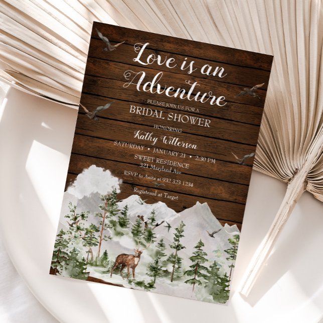 Invitación Pine Tree La Aventura Comienza Ducha Bridal (Subido por el creador)
