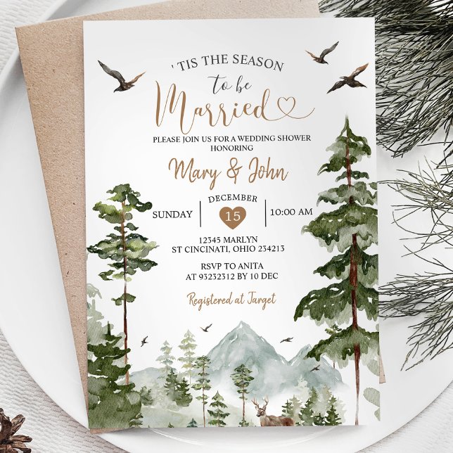 Invitación Pine Trees Esta es la temporada para ser Boda casa (Subido por el creador)