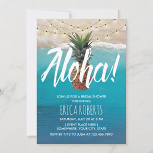 Invitación Pineapple Aloha Tropical Beach Bridal