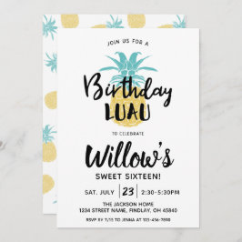 Invitación Pineapple Cumpleaños Fiesta Luau, Cualquier Edad