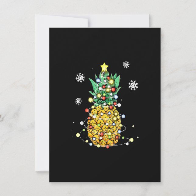 Invitación Pineapple Frutos Tropicales Navidades de piña Lige (Anverso)