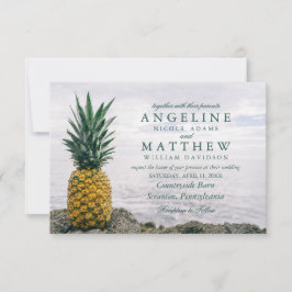 Invitación Pineapple Tropical Beach Destination Wedding Card