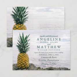 Invitación Pineapple Tropical Beach Destination Wedding Card