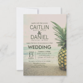 Invitación Pineapple Tropical Beach Destination Wedding Card
