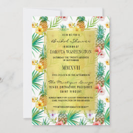 Invitación Pineapple tropical e Hibiscus Bridal Shower