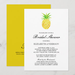 Invitación Pineapple Watercolor Tropical Bridal Shower