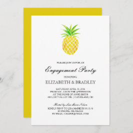 Invitación Pineapple Watercolor Tropical Engagement Party