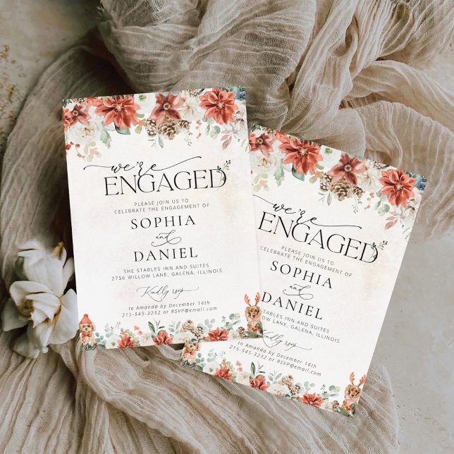 Invitación Pinecone de la vegetación roja de invierno Estamos (Subido por el creador)