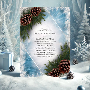 Invitación Pinecone y Frost Boda de Invierno