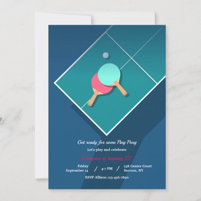 Invitación Ping Pong  (Anverso)