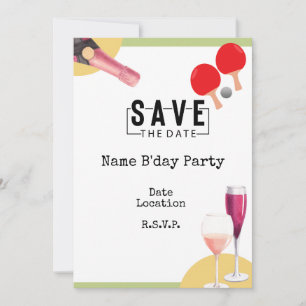 Invitación Ping Pong 40º cumpleaños con el corazón Salven fec