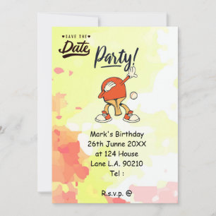 Invitación Ping Pong dabbing Table Tennis fiesta divertido   