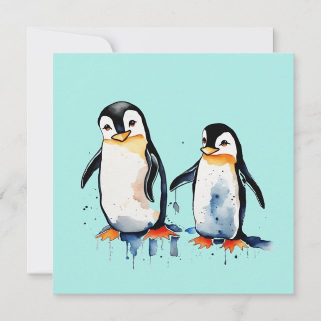 Invitación Pingüinitos adorables (Anverso)