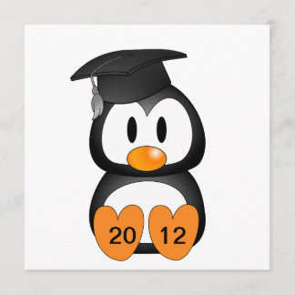Invitación Pingüino adaptable de la graduación