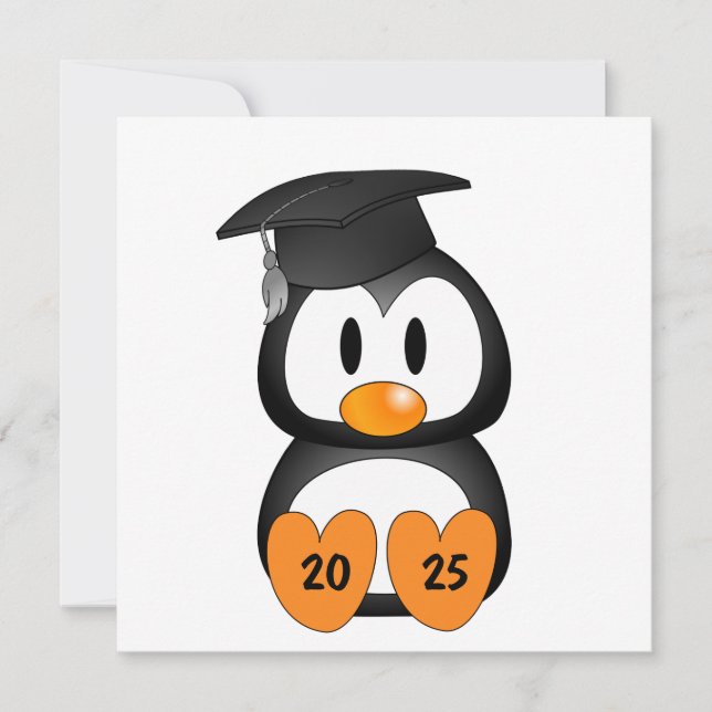 Invitación Pingüino de Graduación Personalizable (Anverso)