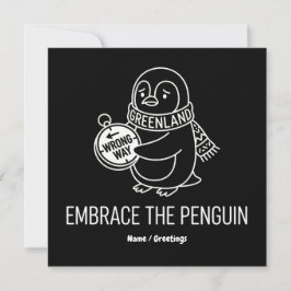Invitación Pinguino divertido perdido en Groenlandia abraza e